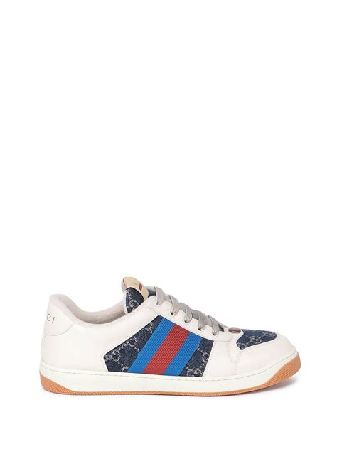 gucci screener sneaker blue|gucci screener low top sneakers.